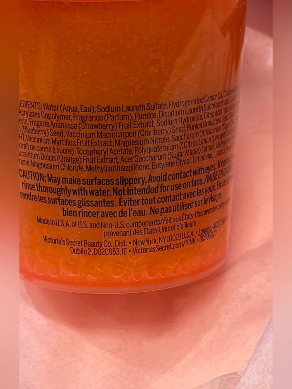 New Victoria's Secret Pink Berry Body Scrub Superfruit Shower Exfoliating 10 Oz